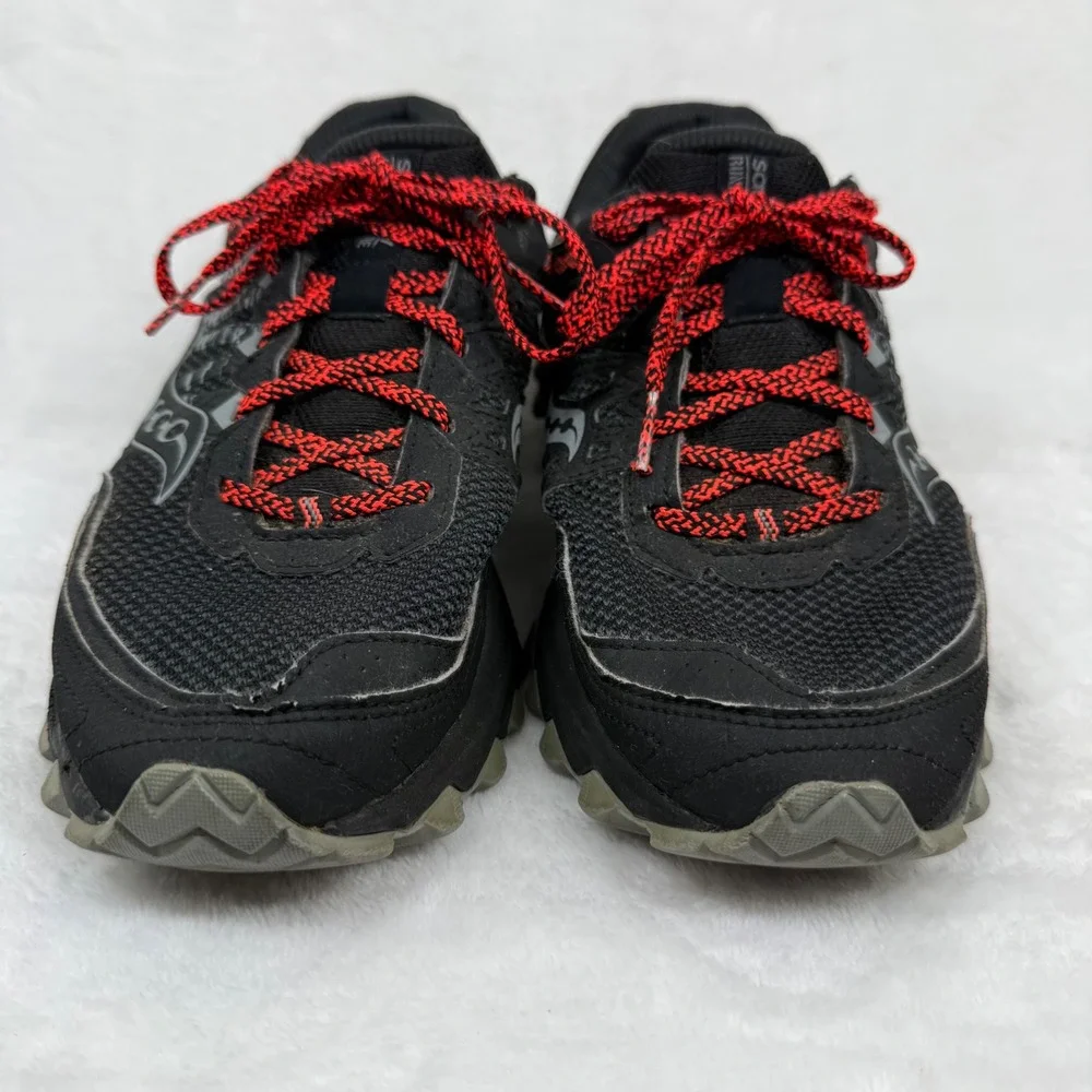 Saucony Excursion TR12 GTX Womens 10‎ Black Red Gore-Tex Trail Running S10453-1